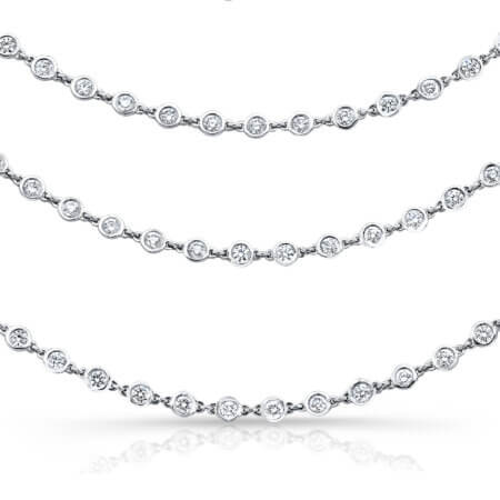 White Gold Diamond Chain Layered
