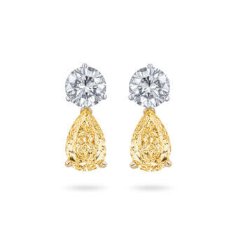 154903-1-Yellow-Diamond-Pear-Drop-Earrings Yellow Diamond Pear Drop Earrings