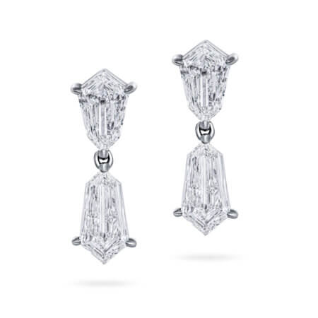 Kite Shaped Diamond Drop Earrings