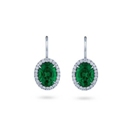 Oval Emerald Earrings