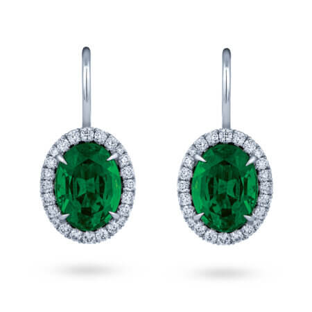 Oval Emerald Earrings