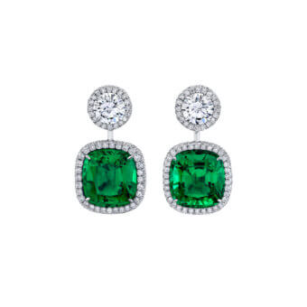 162699-1-Emerald-Diamond-Halo-Earrings Emerald Diamond Halo Earrings