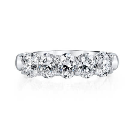 Oval Diamond Wedding Band