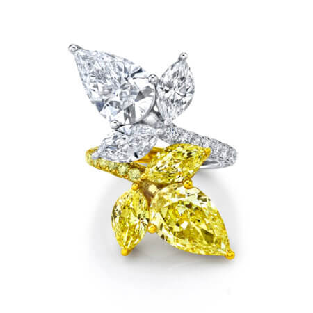 Colorless White & Fancy Yellow Diamond Ring