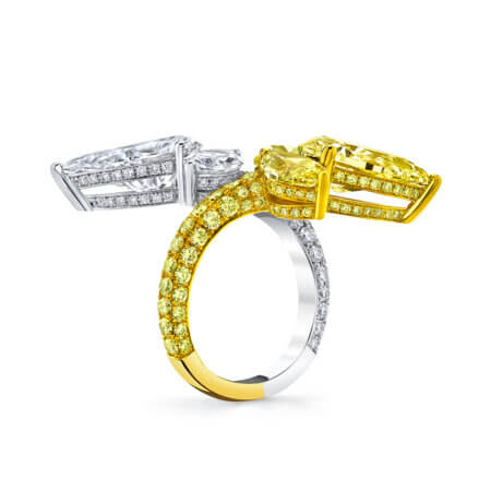 Unique Fancy Intense Yellow Diamond Ring