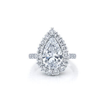 014509-1 Pear-Shaped Diamond Halo Engagement Ring
