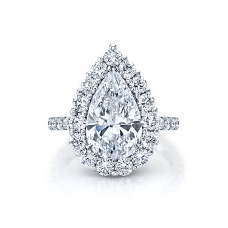 Pear-Shaped Diamond Halo Engagement Ring