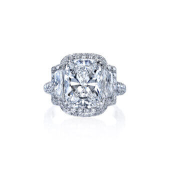 014516-1 Cushion-Cut Diamond Halo Engagement Ring