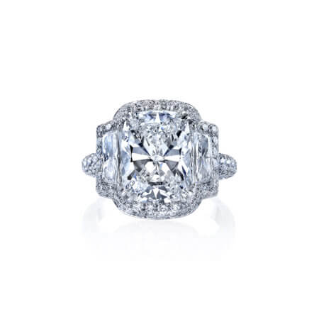 Cushion-Cut Diamond Halo Engagement Ring
