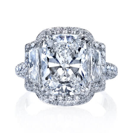 Cushion-Cut Diamond Halo Engagement Ring