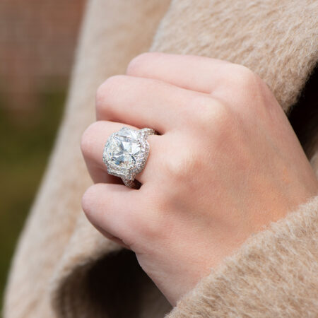Cushion-Cut Diamond Halo Ring