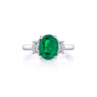 051342-1-Oval-Emerald-Diamond-Ring Oval Emerald and Diamond Ring
