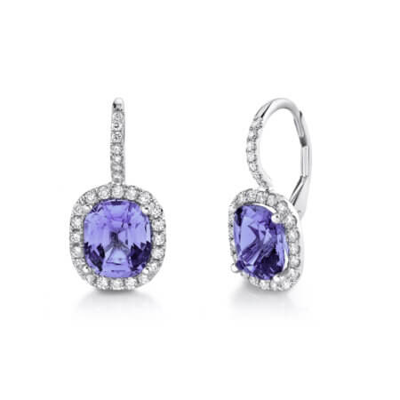 Purple Spinel and Diamond earrings