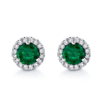 162698-Emerald-Diamond-Halo-Earrings_1 Emerald Halo Earrings