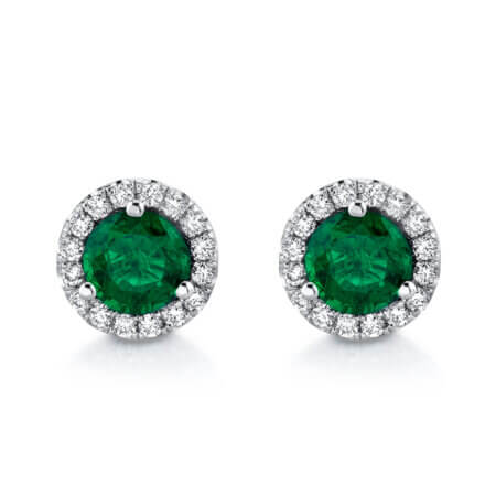Emerald Halo Earrings