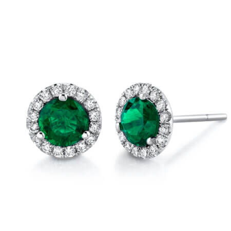 Emerald Halo Earrings