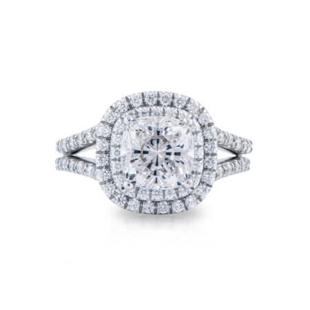 Double Halo Diamond Engagement Ring