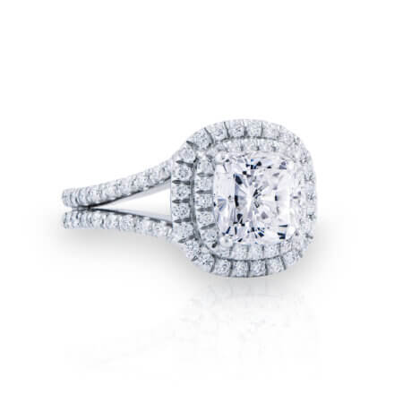 Double Halo Diamond Engagement Ring