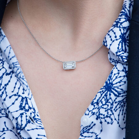 Emerald Cut Diamond Necklace