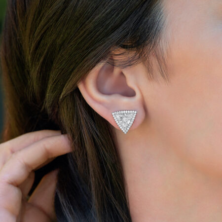 Trillion Diamond Stud Earrings