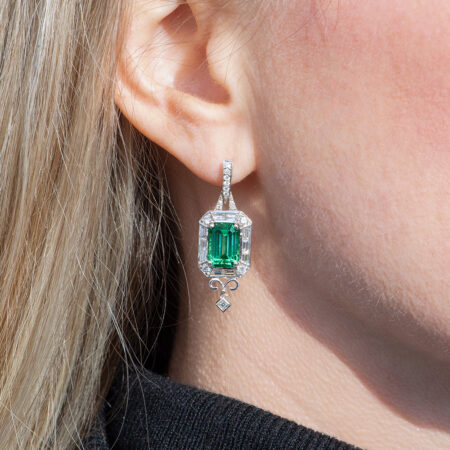 Green Tourmaline Drop Earrings