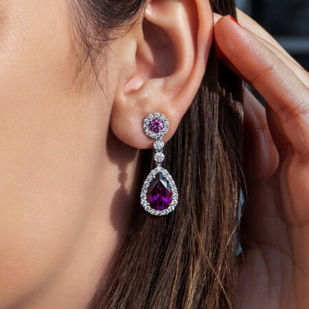 Purple Garnet Earrings