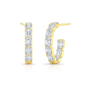 155267-1_Emerald-Cut_Hoop_Earrings Diamond Hoop Earrings