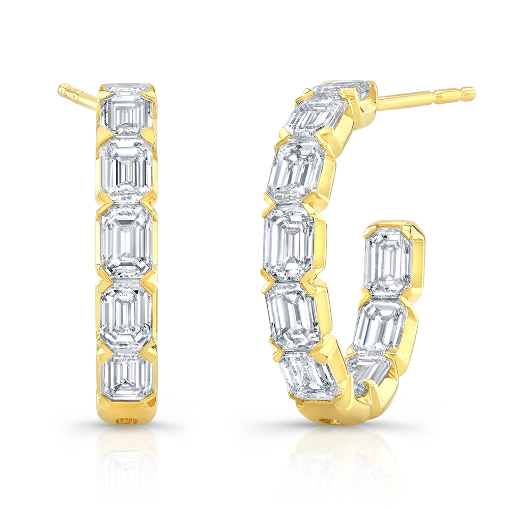 Emerald-Cut Hoop Earrings | Wixon Jewelers