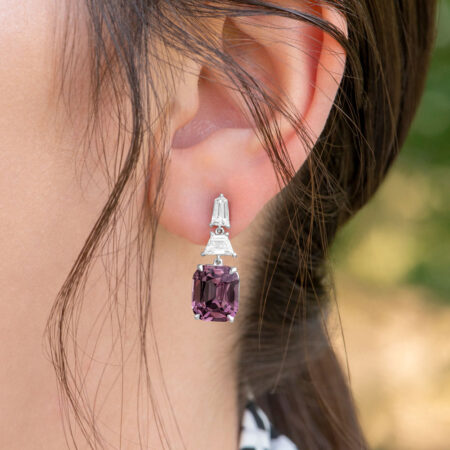 Spinel Earrings on ear