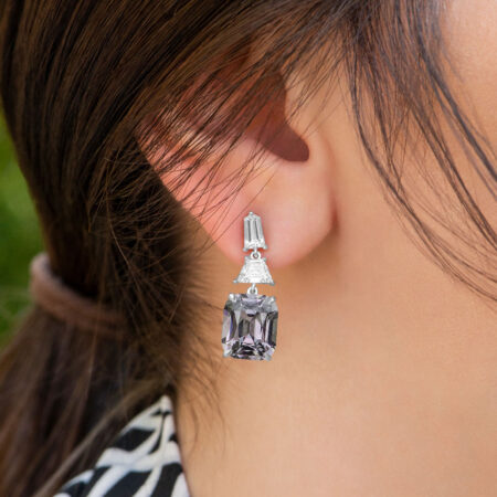 Spinel Earrings on ear