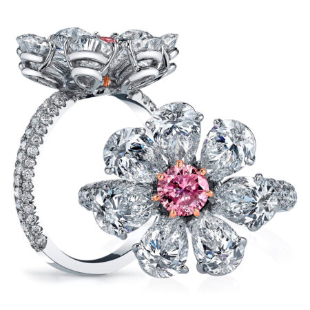 Fancy Pink Diamond Flower Ring