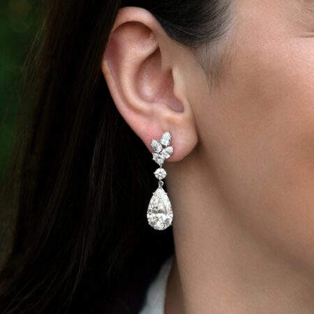Pear-Shaped Diamond Earrings