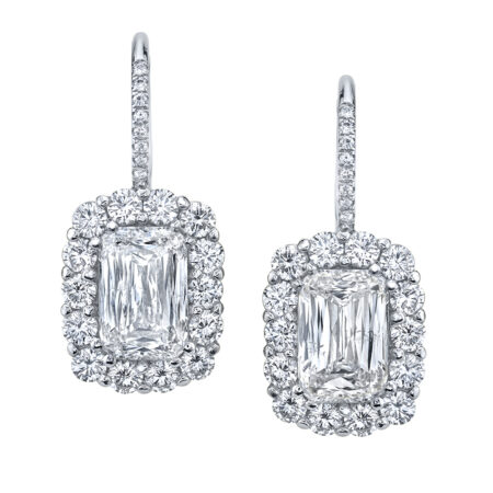 Cushion-Cut Diamond Halo Earrings