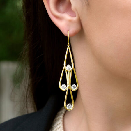 Tiered Drop Diamond Earrings