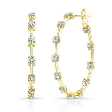 Spaced Inside-Out Diamond Hoops