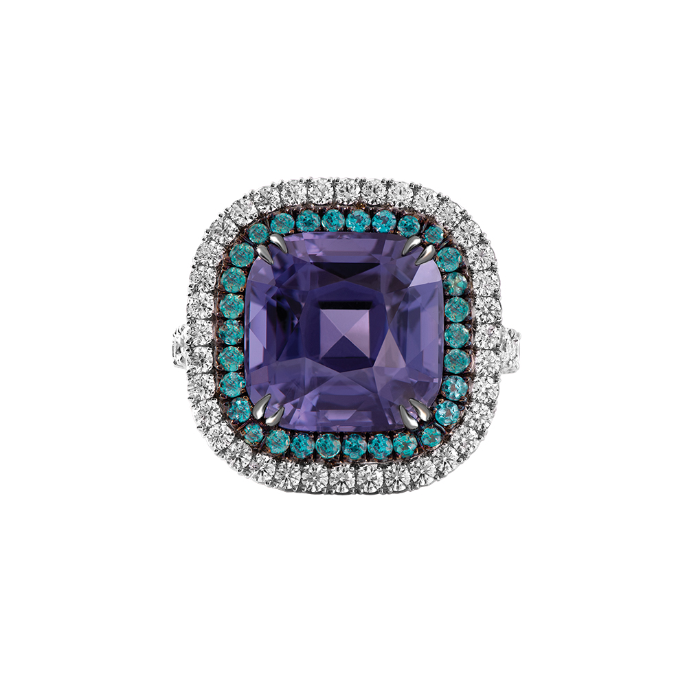 Purple spinel on sale engagement ring