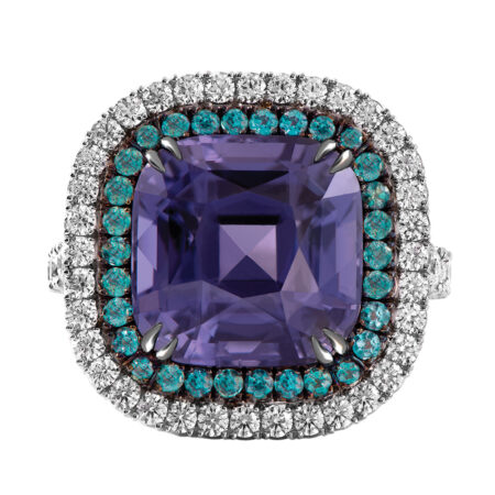 Purple Spinal and Alexandrite Ring