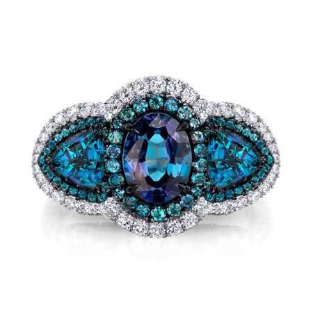 Alexandrite Three-Stone Ring