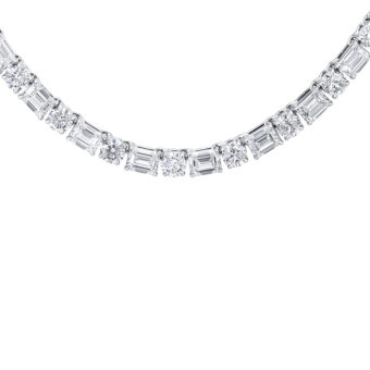 124046-1_Diamond-Riviera Emerald Cut and Round Riviera Necklace