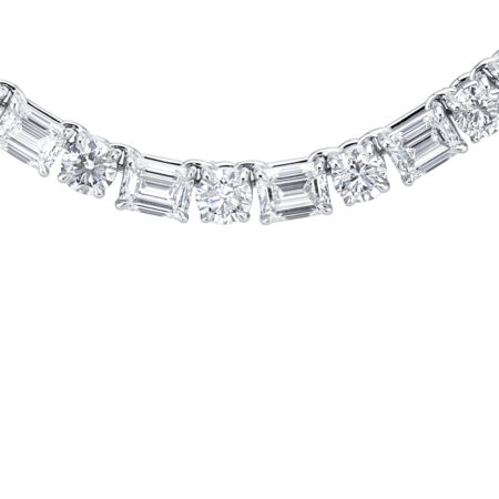 Round and Emerald-Cut Diamond Necklace
