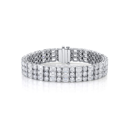 Round and Emerald-Cut Diamond Tennis Bracelet