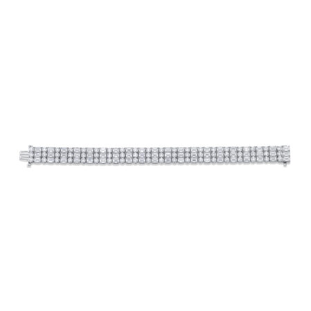 Round and Emerald-Cut Diamond Bracelet