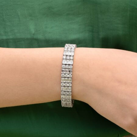 Round & Emerald-Cut Diamond Tennis Bracelet