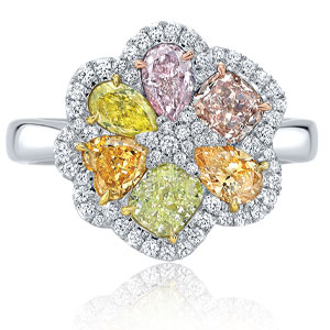 Fancy Diamond Flower Ring