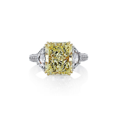 Radiant-cut Fancy Yellow Diamond Ring