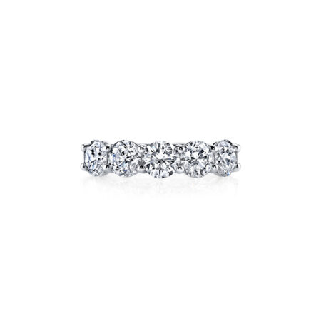 5 Stone Round-cut Diamond Band