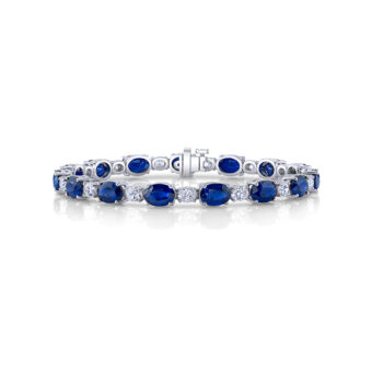 330252-1_Sapphire-and-Diamond_Bracelet Oval Diamond and Sapphire Tennis Bracelet