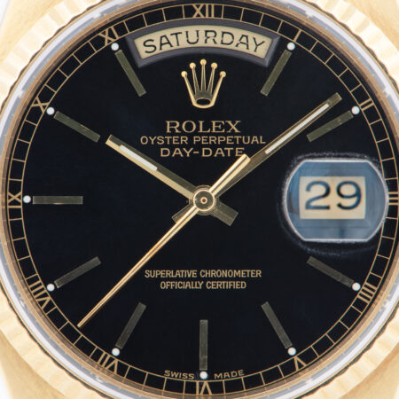 Vintage Gold Rolex Black Dial Day-Date