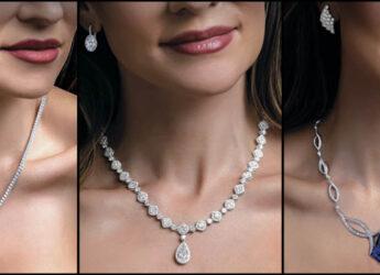 Women with necklace and earrings