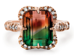 watermelon tourmaline ring